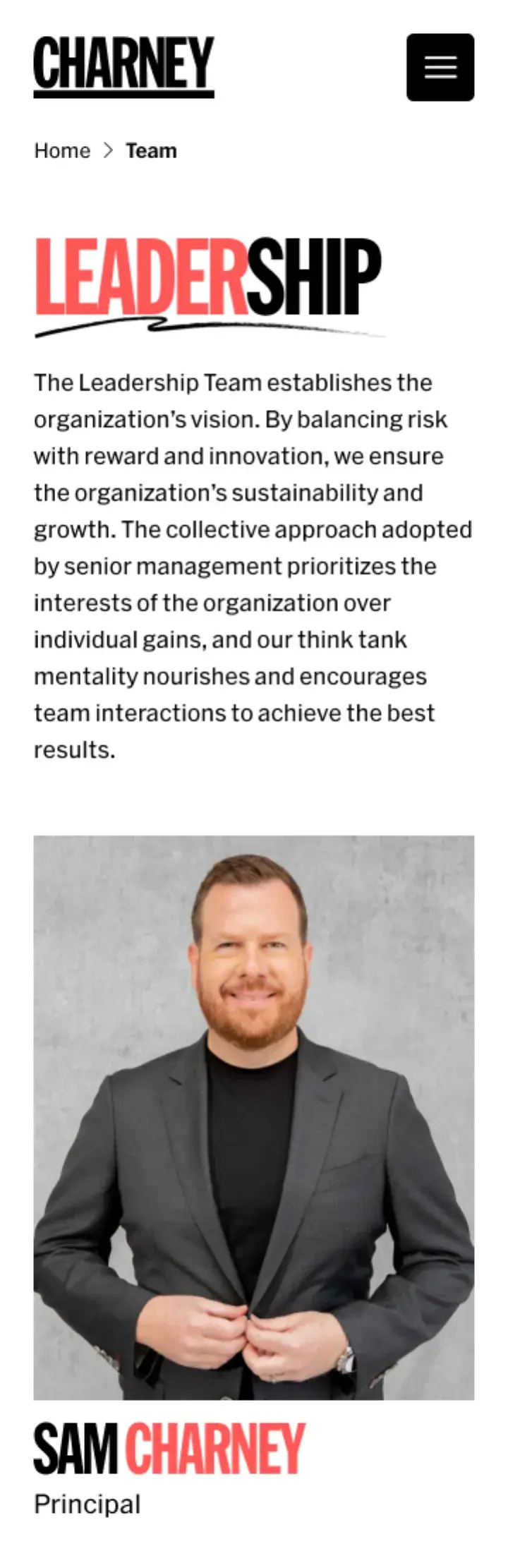 Leadership Charney no mobile