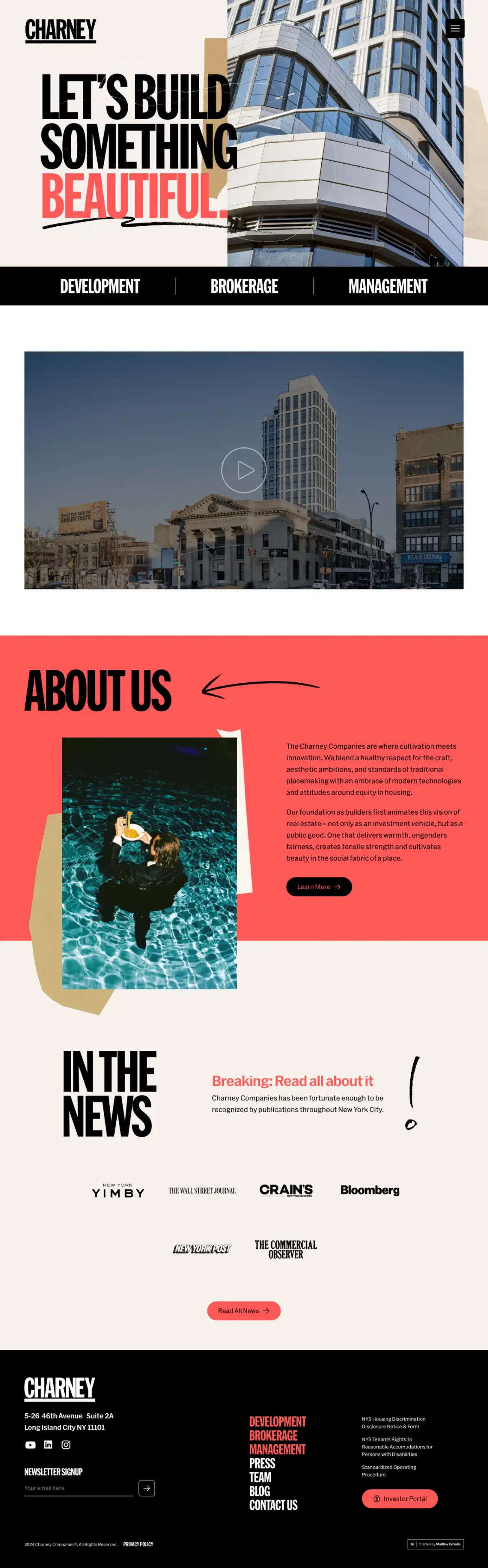 Homepage Charney, scroll completo