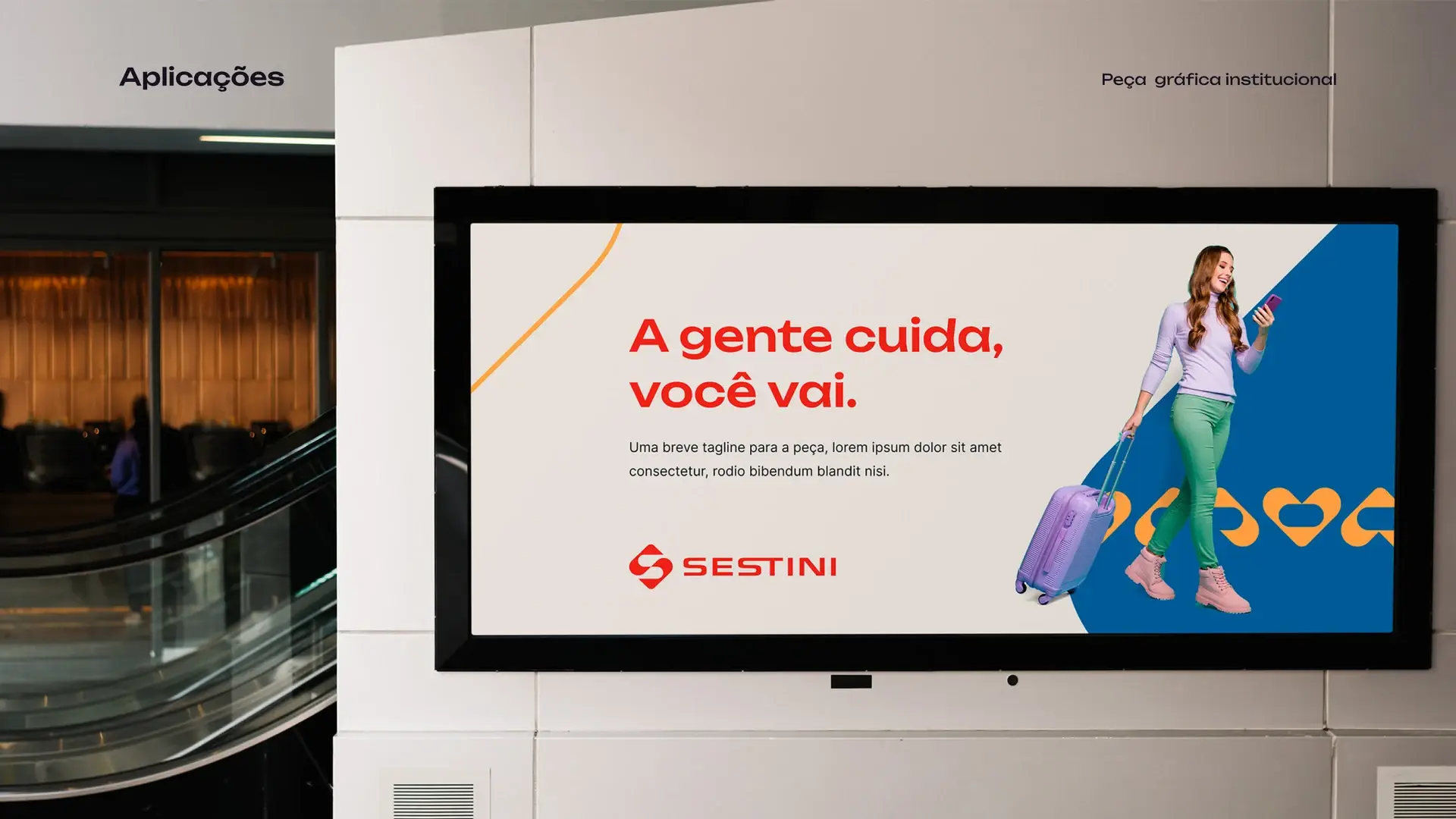 Sestini, mídia em aeroporto